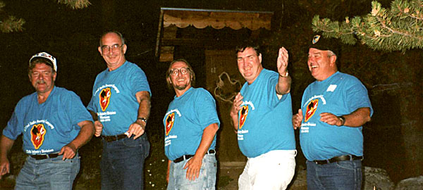 Buck Buchanan leads the conga line at the 372RRU Reunion