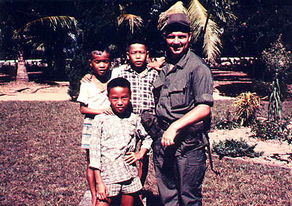 Steve with Viet Namese children